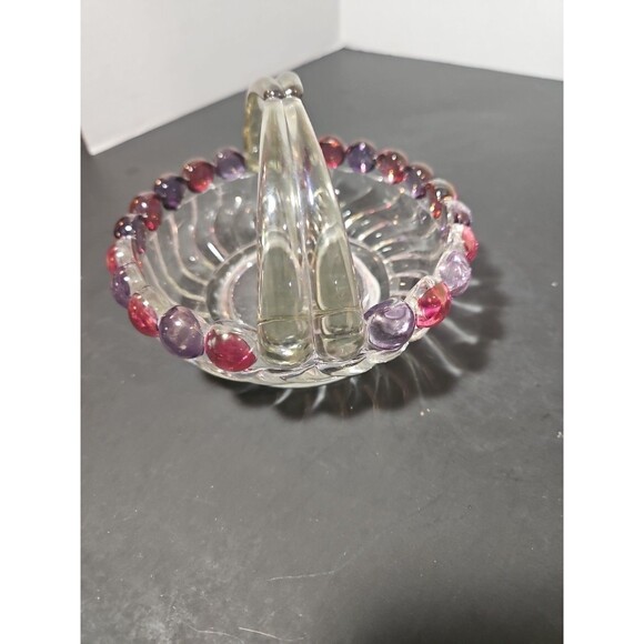 BEAUTIFUL VTG Westmoreland Purple Pink Ball & Swirl Candy Dish W/Handle 3.75"H - Picture 4 of 6